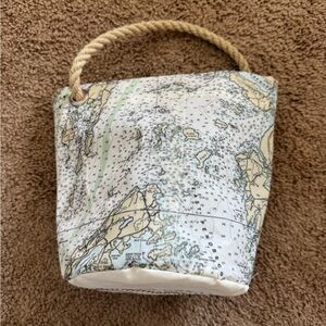 Nautical Map Print Bucket Bag